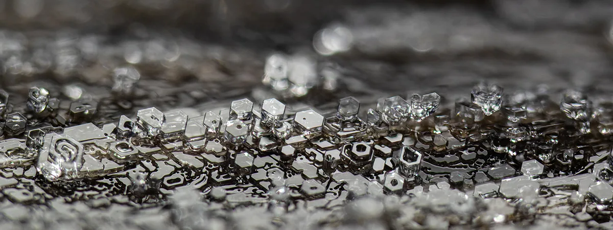 Frost and ice really close up.