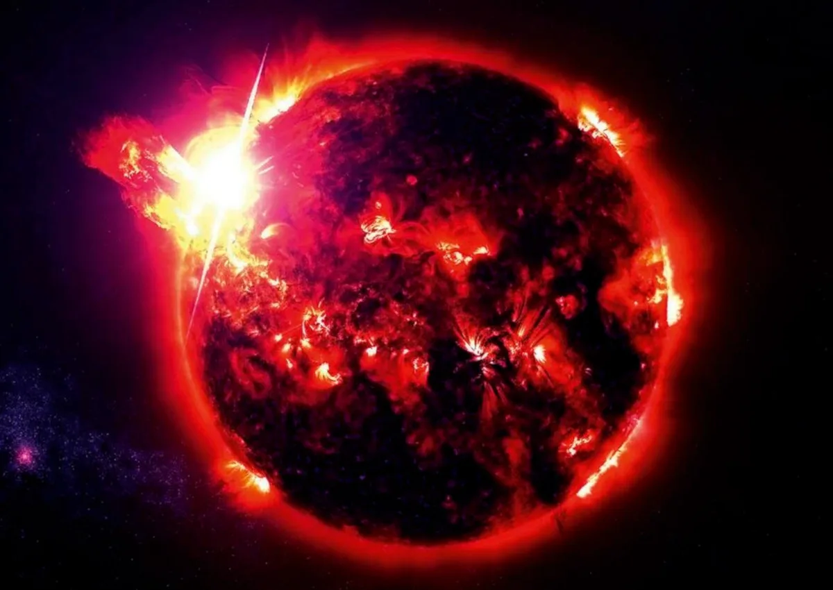 Illustration of a hypothesised dark star. It is black and red