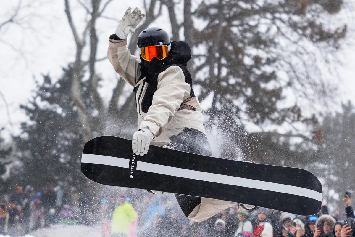 Shaun White is seen snowboarding in Central Park on January 25.
